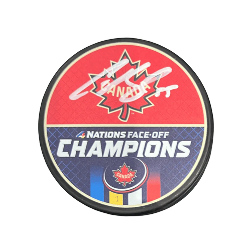 Colton Parayko St Louis Blues Autographed 2025 4 Nations Face Off Champions Logo Puck - JSA COA