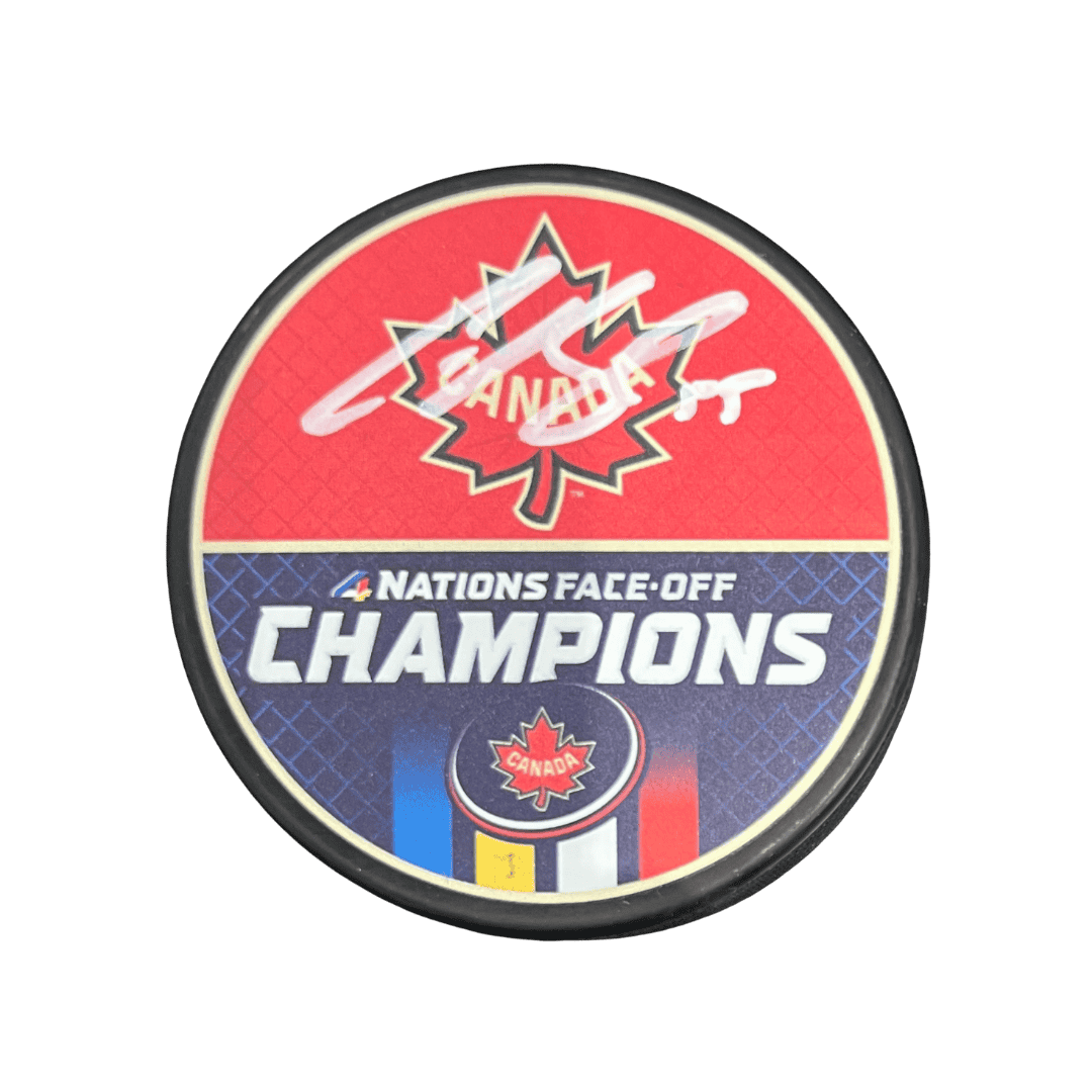 Colton Parayko St Louis Blues Autographed 2025 4 Nations Face Off Champions Logo Puck - JSA COA