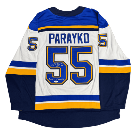 Colton Parayko St Louis Blues Autographed Adidas Away Jersey with Inscription - JSA COA