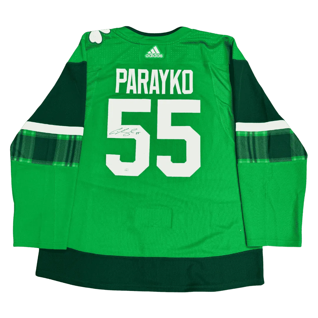 Colton Parayko St Louis Blues Autographed Adidas St Patricks Day Jersey - JSA COA