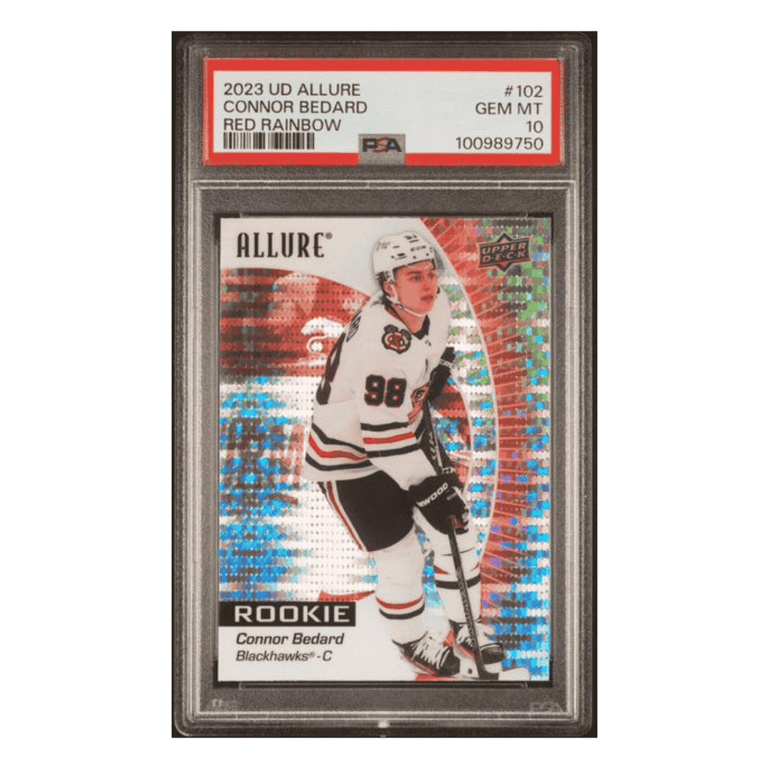 Connor Bedard PSA 10 2023-24 Upper Deck Allure Red Rainbow Card #102
