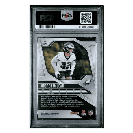 Cooper DeJean PSA 10 2024 Panini Prizm Rookie RC Card #321