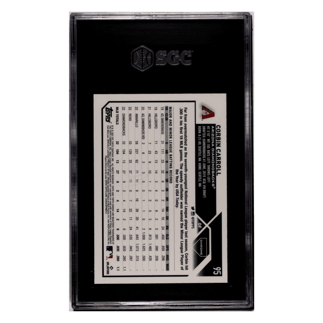 Corbin Carroll SGC 9 2023 Topps Chrome Rookie RC Card #95