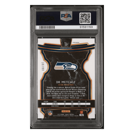 DK Metcalf PSA 10 2019 Panini Select Dragon Scale Prizm Rookie RC #d/ 88 Card #37