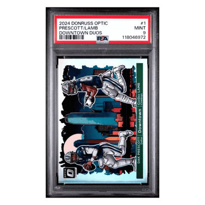 Dak Prescott & CeeDee Lamb PSA 9 2024 Panini Donruss Optic Downtown Duos Card #1