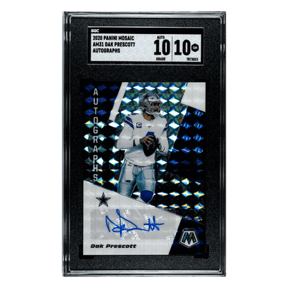 Dak Prescott SGC 10 2020 Panini Mosaic Autographs Card #AM31