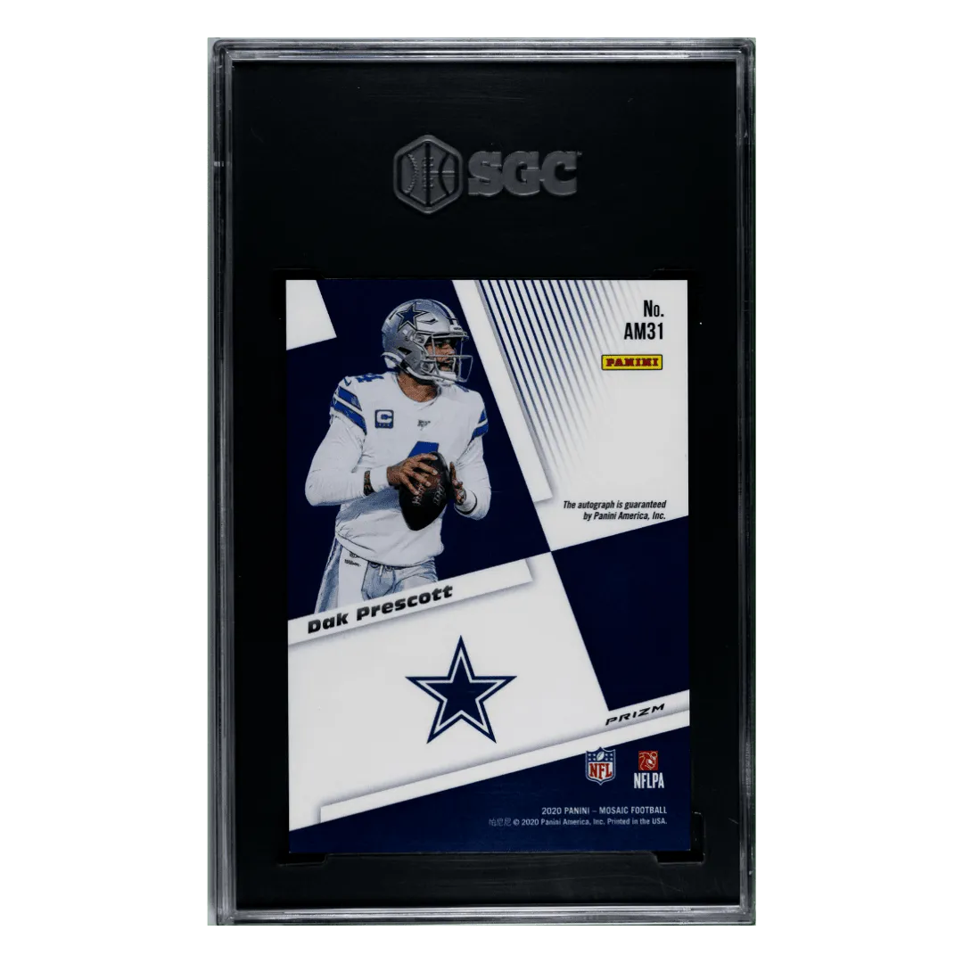 Dak Prescott SGC 10 2020 Panini Mosaic Autographs Card #AM31