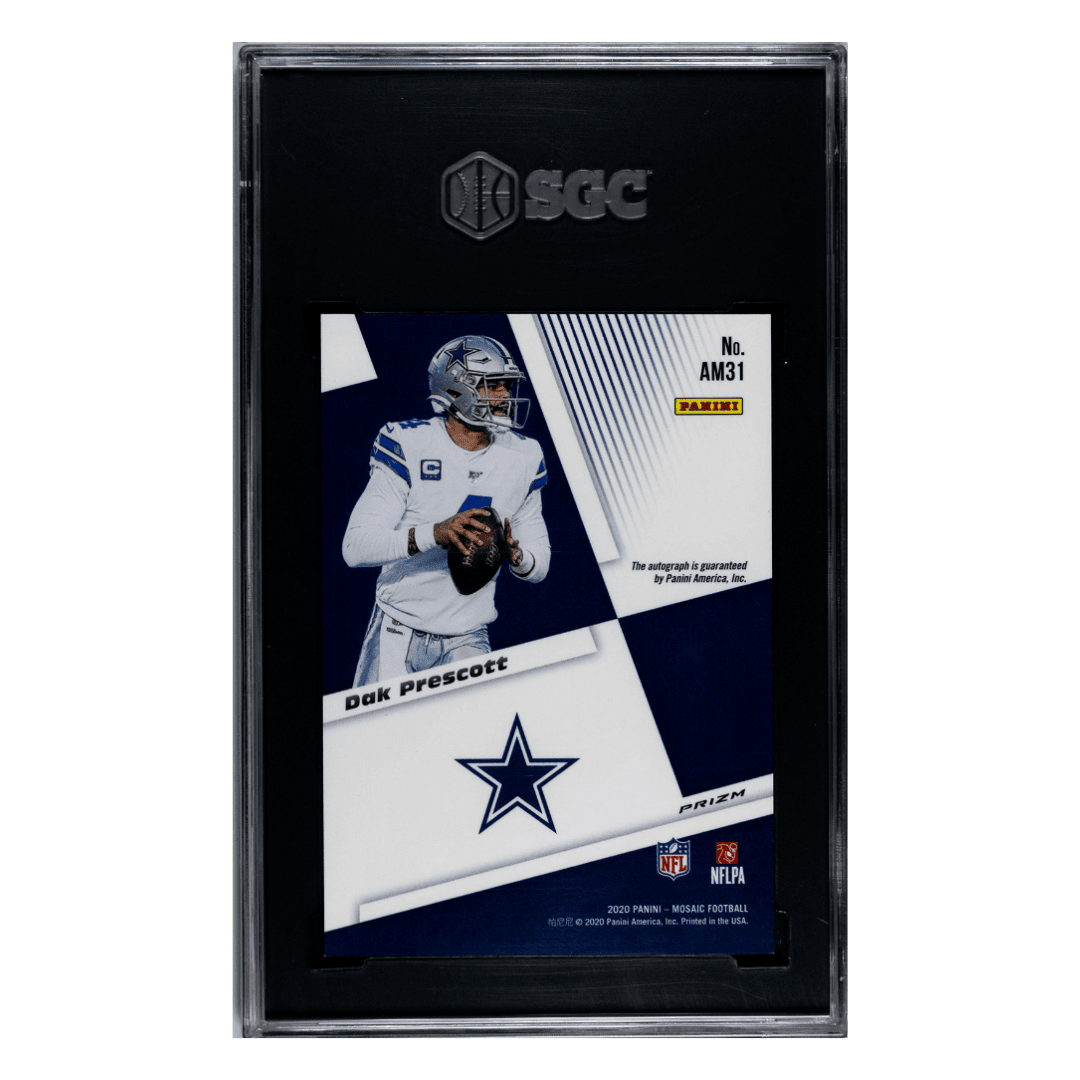 Dak Prescott SGC 10 2020 Panini Mosaic Autographs Card #AM31