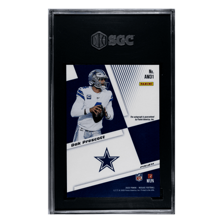 Dak Prescott SGC 10 2020 Panini Mosaic Autographs Card #AM31