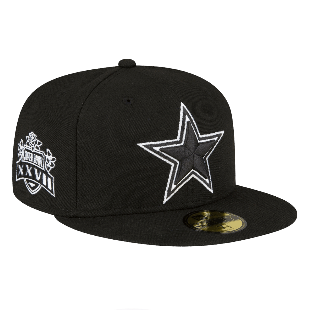 Dallas Cowboys New Era Black Super Bowl XXVII Patch 59FIFTY Fitted Hat