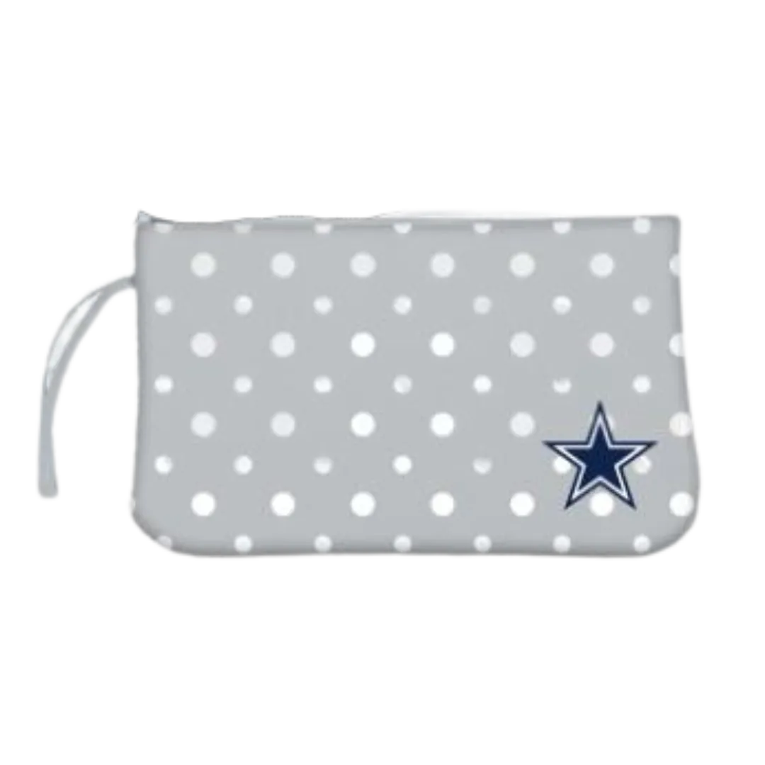 Dallas Cowboys Dot Wristlet Purse Toiletry Bag 4.5” x 6.5'' x 1''