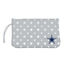 Dallas Cowboys Dot Wristlet Purse Toiletry Bag 4.5” x 6.5'' x 1''