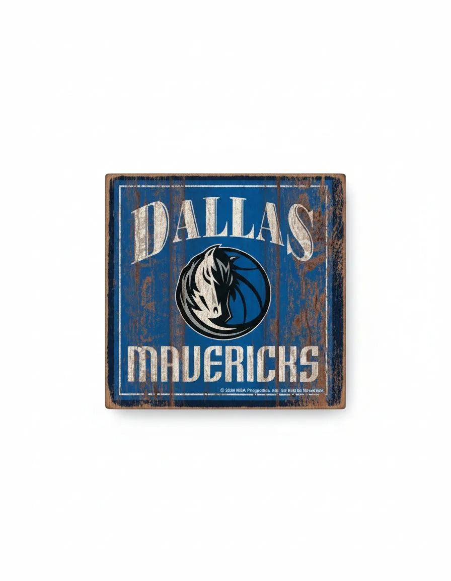 Dallas Mavericks Wooden Magnet 3" x 3"