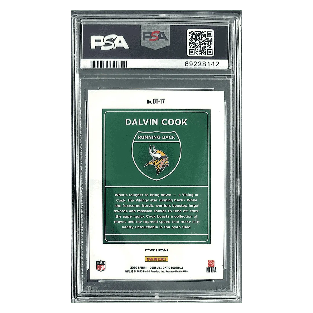 Dalvin Cook PSA 9 2020 Panini Donruss Optic Downtown Card #DT17