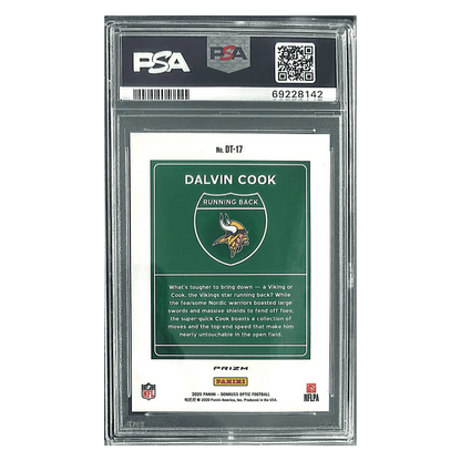 Dalvin Cook PSA 9 2020 Panini Donruss Optic Downtown Card #DT17