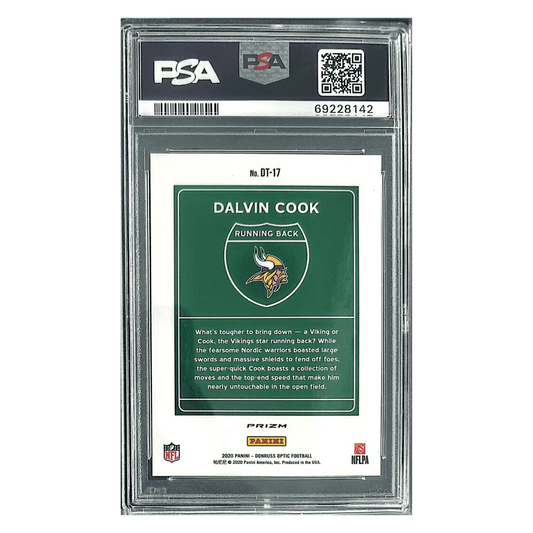 Dalvin Cook PSA 9 2020 Panini Donruss Optic Downtown Card #DT17
