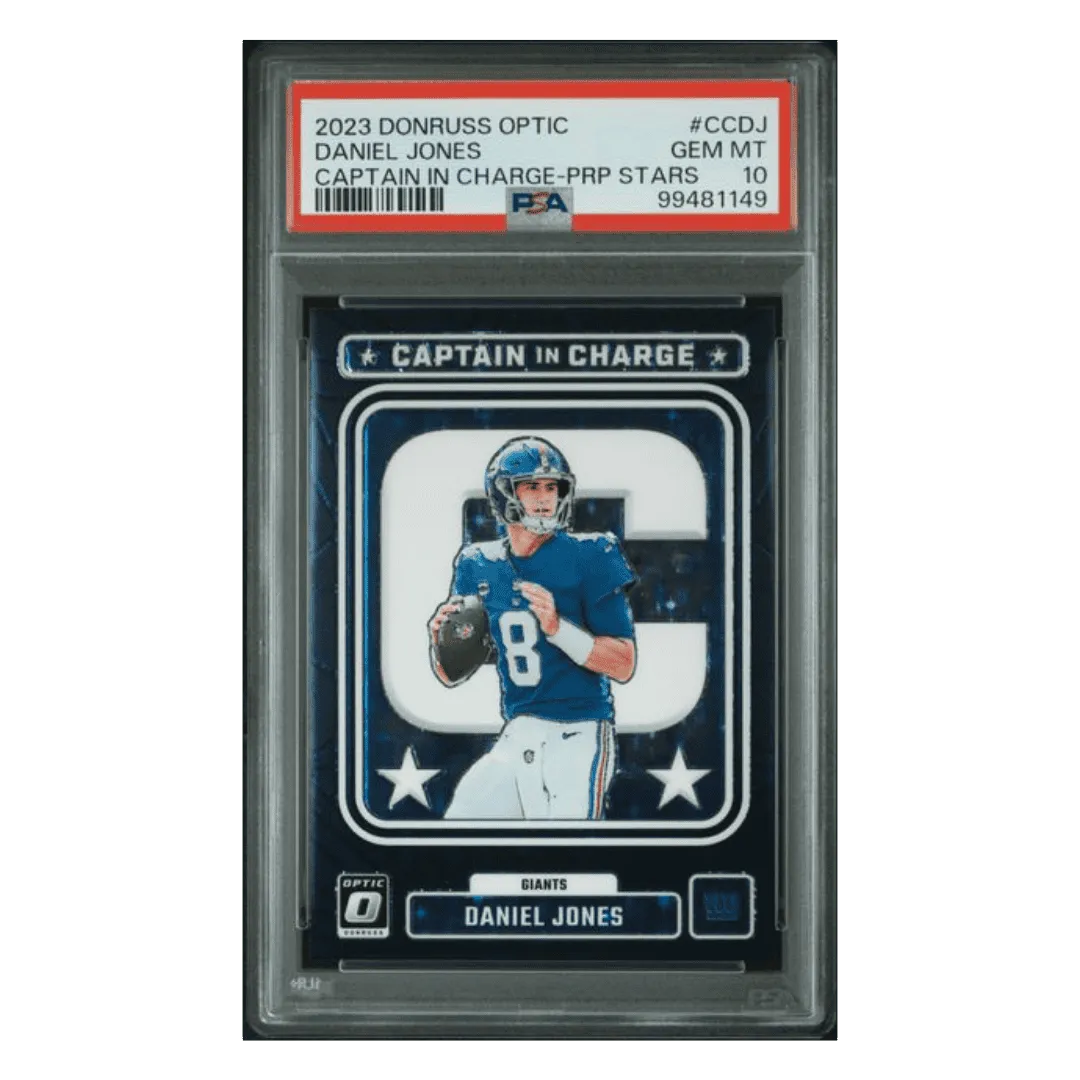 Daniel Jones PSA 10 2023 Panini Donruss Optic Captain In Charge Purple Stars #d/ 25 Card #CCDJ