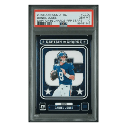 Daniel Jones PSA 10 2023 Panini Donruss Optic Captain In Charge Purple Stars #d/ 25 Card #CCDJ