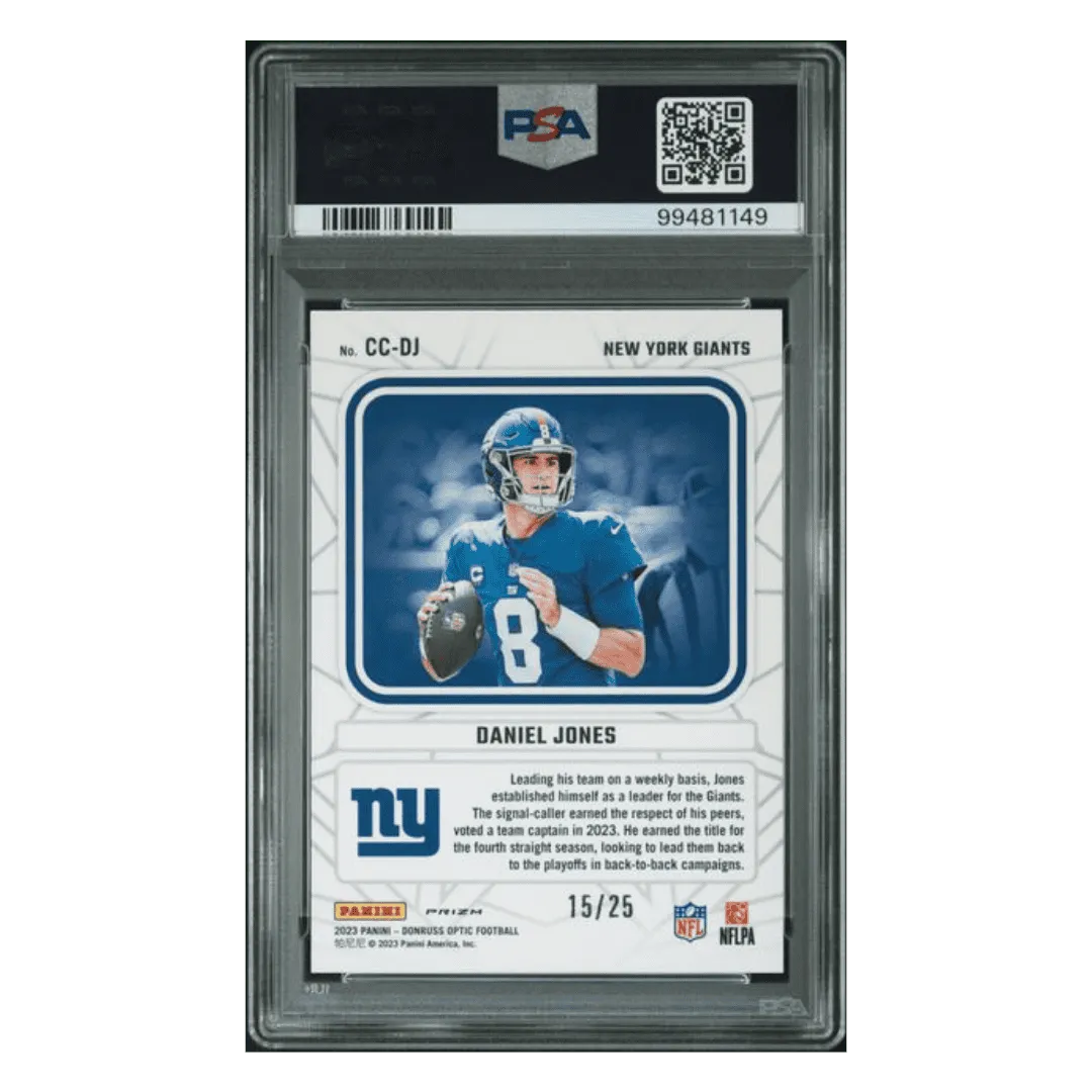 Daniel Jones PSA 10 2023 Panini Donruss Optic Captain In Charge Purple Stars #d/ 25 Card #CCDJ
