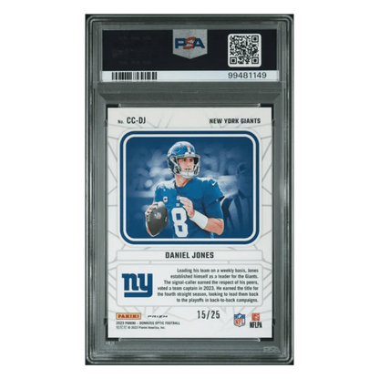 Daniel Jones PSA 10 2023 Panini Donruss Optic Captain In Charge Purple Stars #d/ 25 Card #CCDJ