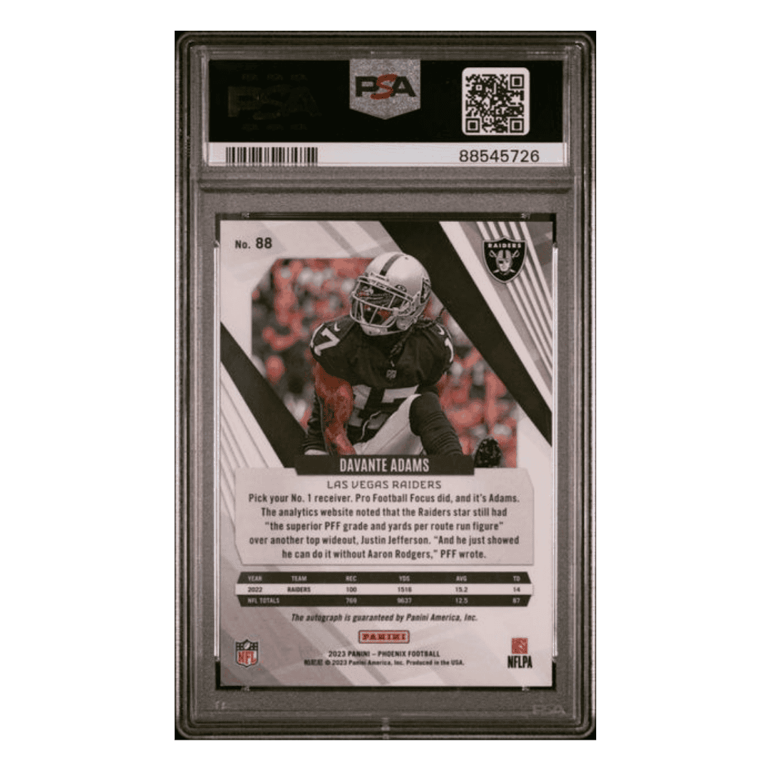 Davante Adams PSA 10 2023 Panini Phoenix Autograph Silver Card #88