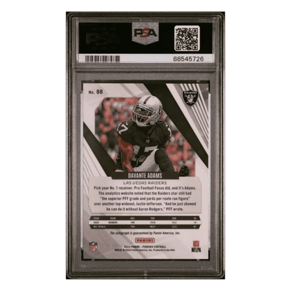 Davante Adams PSA 10 2023 Panini Phoenix Autograph Silver Card #88