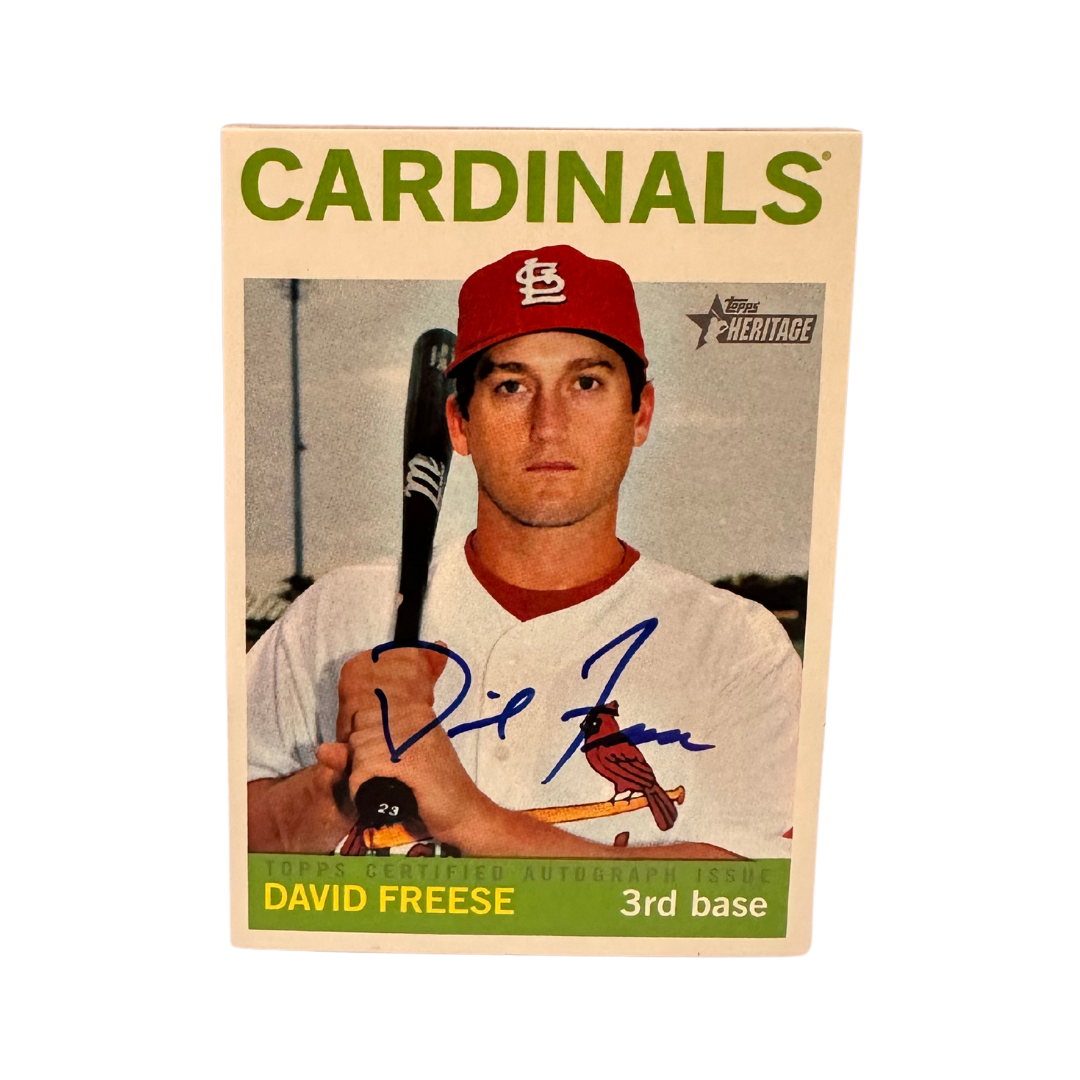 David Freese St Louis Cardinals Autographed Topps Heritage #ROA-DF Card