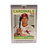 David Freese St Louis Cardinals Autographed Topps Heritage #ROA-DF Card #D 26/64