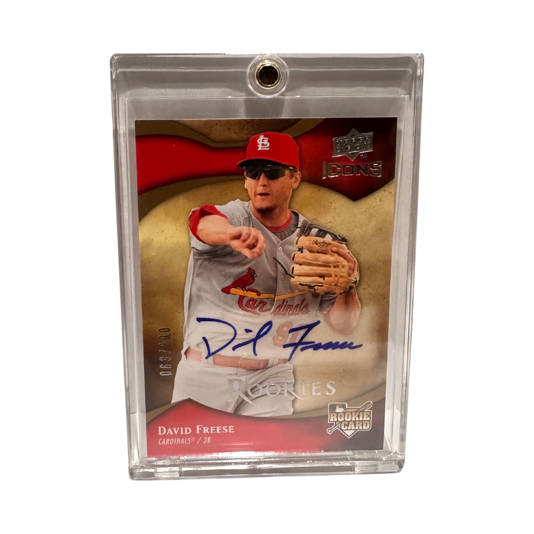 David Freese St Louis Cardinals Autographed Upper Deck Icons #135 Rookie Card #'D 63/200