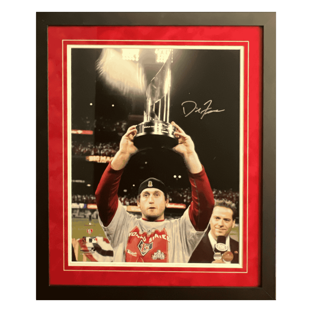 David Freese St Louis Cardinals Autographed Framed 16x20 Photo - Lojo COA