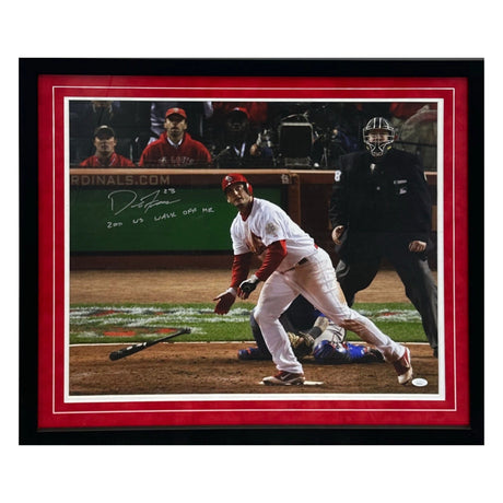 David Freese St Louis Cardinals Autographed Framed 20x24 Photo w/Inscription - JSA COA