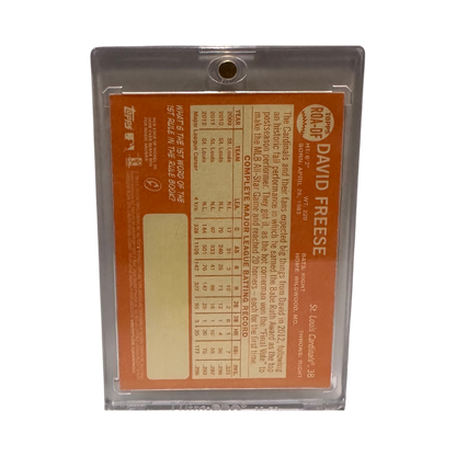 David Freese St Louis Cardinals Autographed Topps Heritage #ROA-DF Card #D 26/64