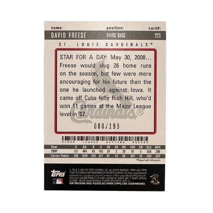 David Freese St Louis Cardinals Topps Ticket to Stardom Rookie #223 Card