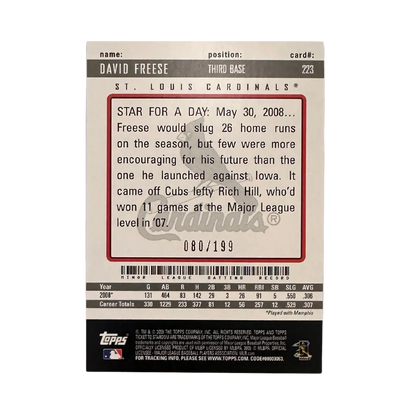 David Freese St Louis Cardinals Topps Ticket to Stardom Rookie #223 Card