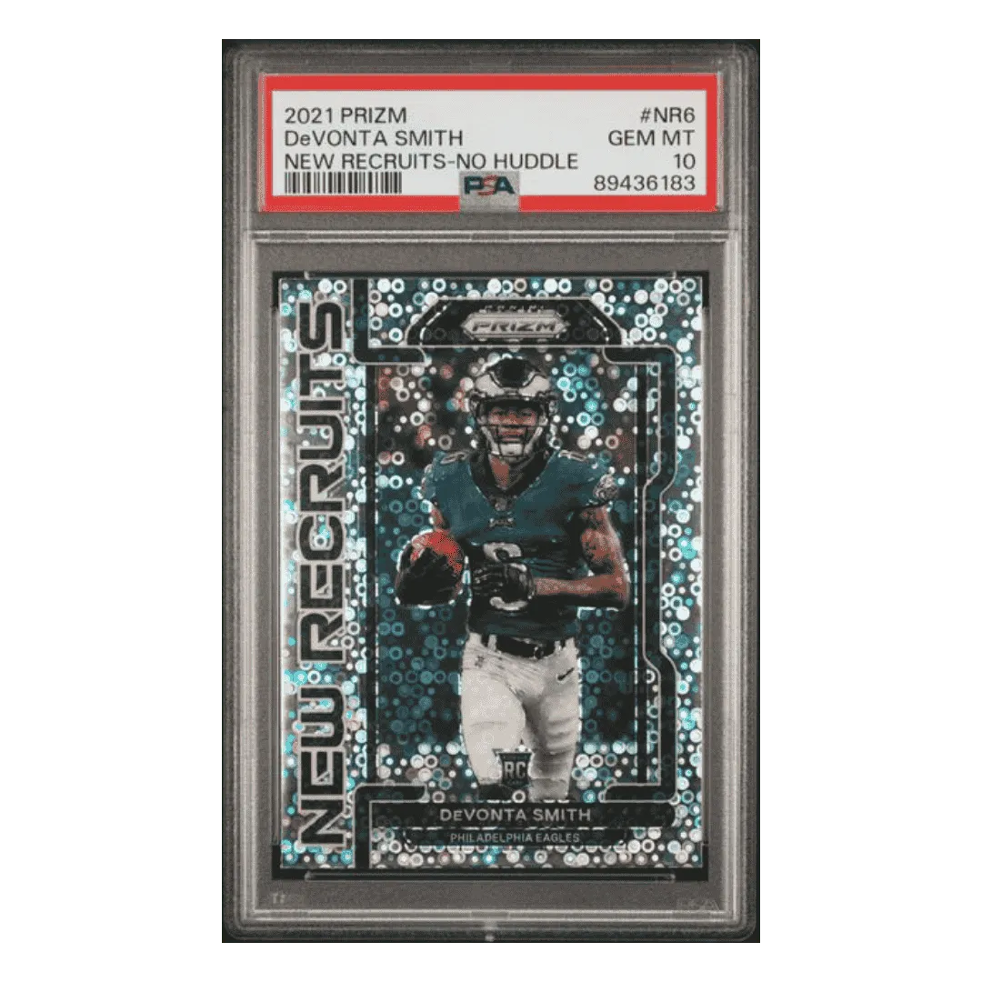 DeVonta Smith PSA 10 2021 Panini Prizm New Recruits - No Huddle Card #NR6