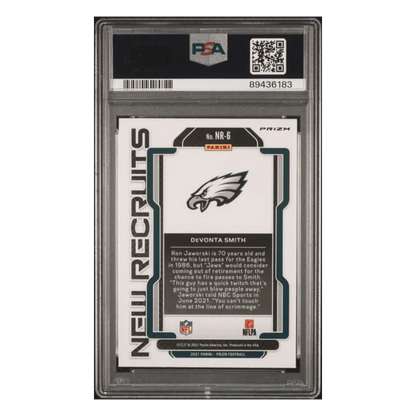 DeVonta Smith PSA 10 2021 Panini Prizm New Recruits - No Huddle Card #NR6