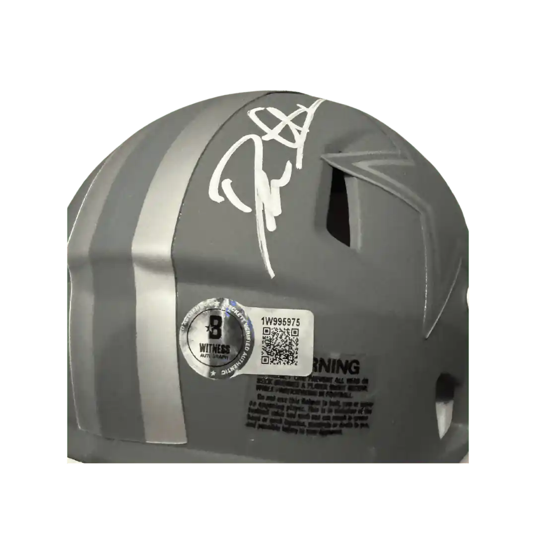 Deion Sanders Dallas Cowboys Autographed Mini Speed Helmet - Beckett COA