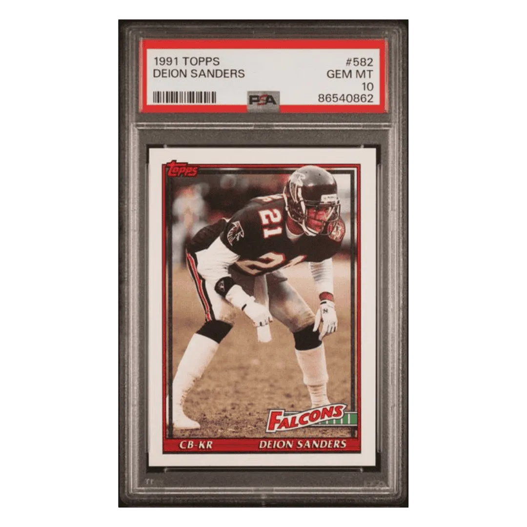 Deion Sanders PSA 10 1991 Topps Card #582