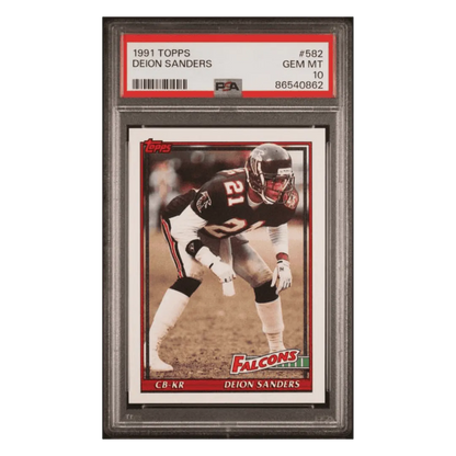 Deion Sanders PSA 10 1991 Topps Card #582