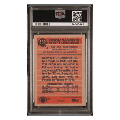 Deion Sanders PSA 10 1991 Topps Card #582