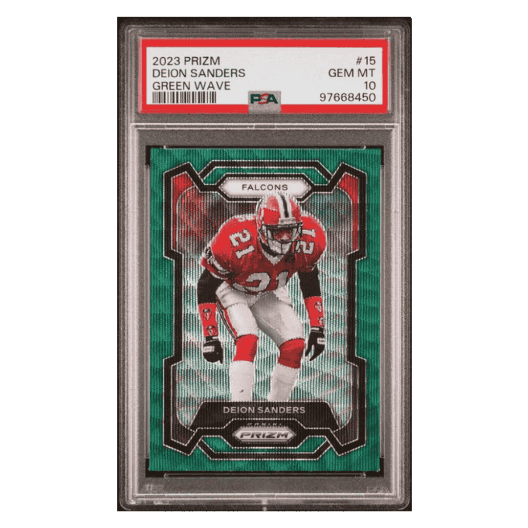 Deion Sanders PSA 10 2023 Panini Prizm Green Wave Card #15