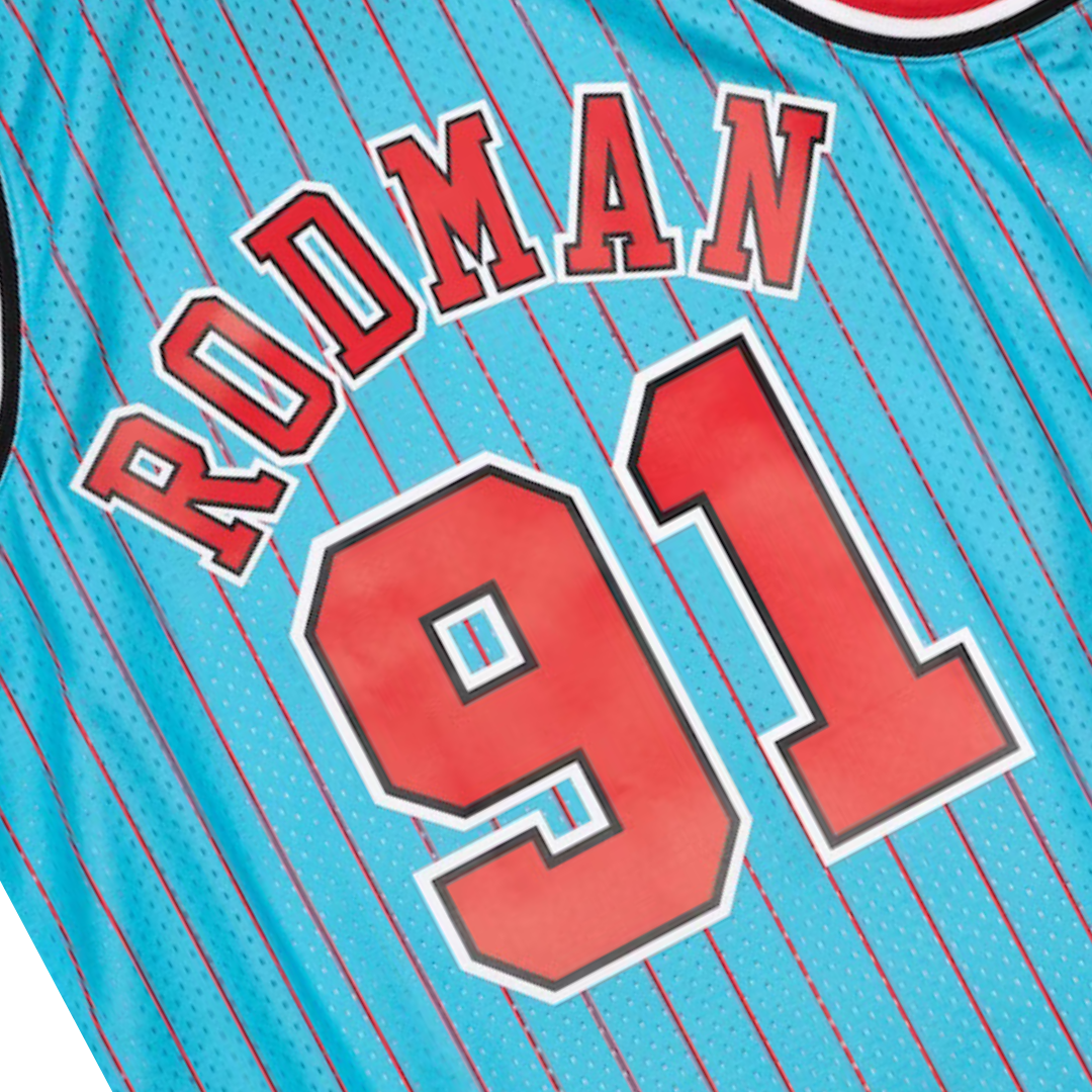 Dennis Rodman Chicago Bulls 1995-96 Baby Blue Swingman Jersey