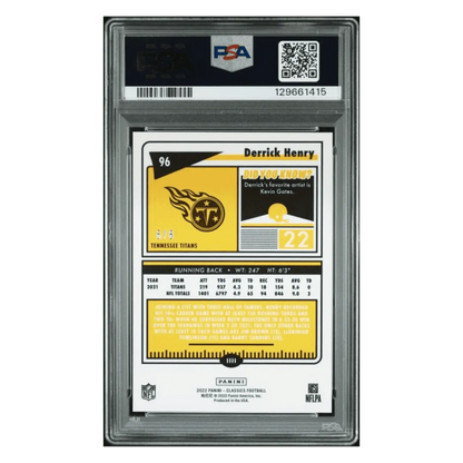 Derrick Henry PSA 9 2022 Panini Classics Premium Edition Timeless Tribute Stars #d/ 6 Card #96