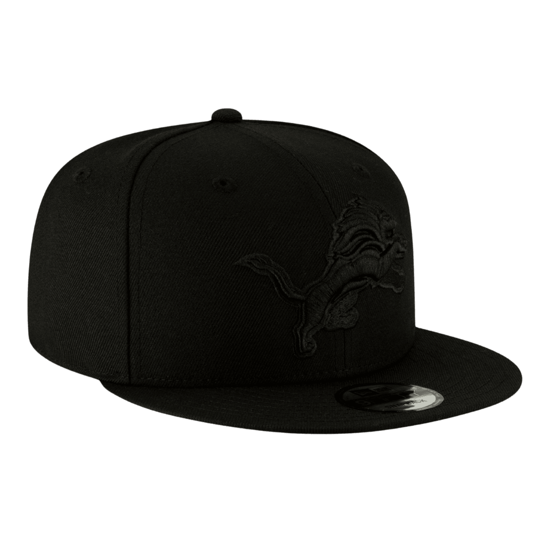 Detroit Lions Black On Black New Era 9FIFTY Adjustable Snapback Hat