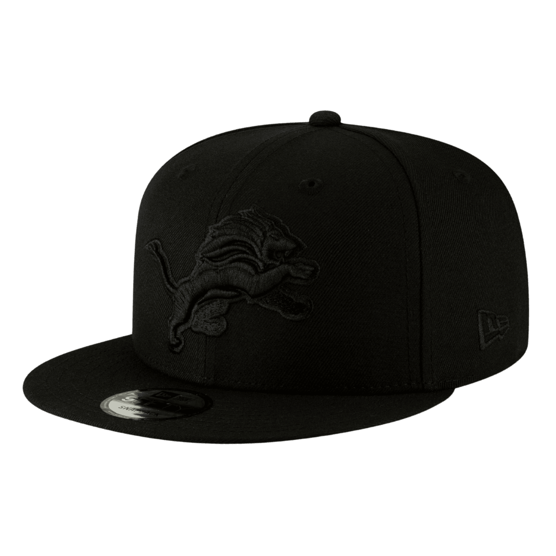 Detroit Lions Black On Black New Era 9FIFTY Adjustable Snapback Hat