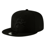 Detroit Lions Black On Black New Era 9FIFTY Adjustable Snapback Hat