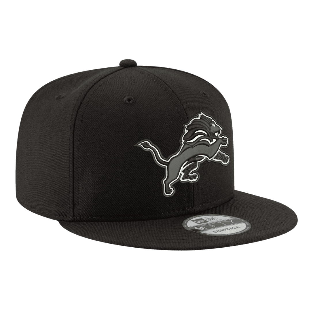 Detroit Lions Black & White Logo New Era 9FIFTY Adjustable Snapback Hat