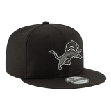 Detroit Lions Black & White Logo New Era 9FIFTY Adjustable Snapback Hat