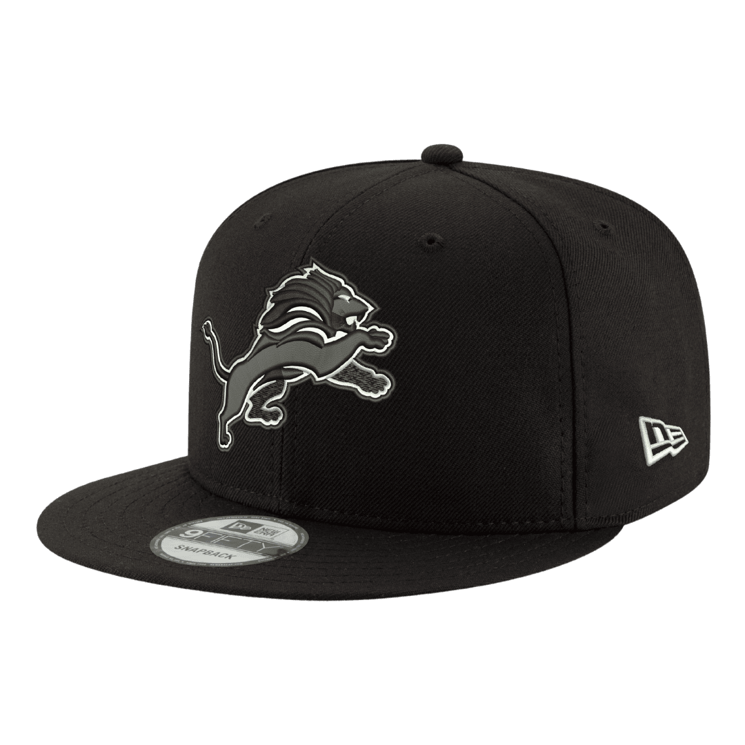 Detroit Lions Black & White Logo New Era 9FIFTY Adjustable Snapback Hat
