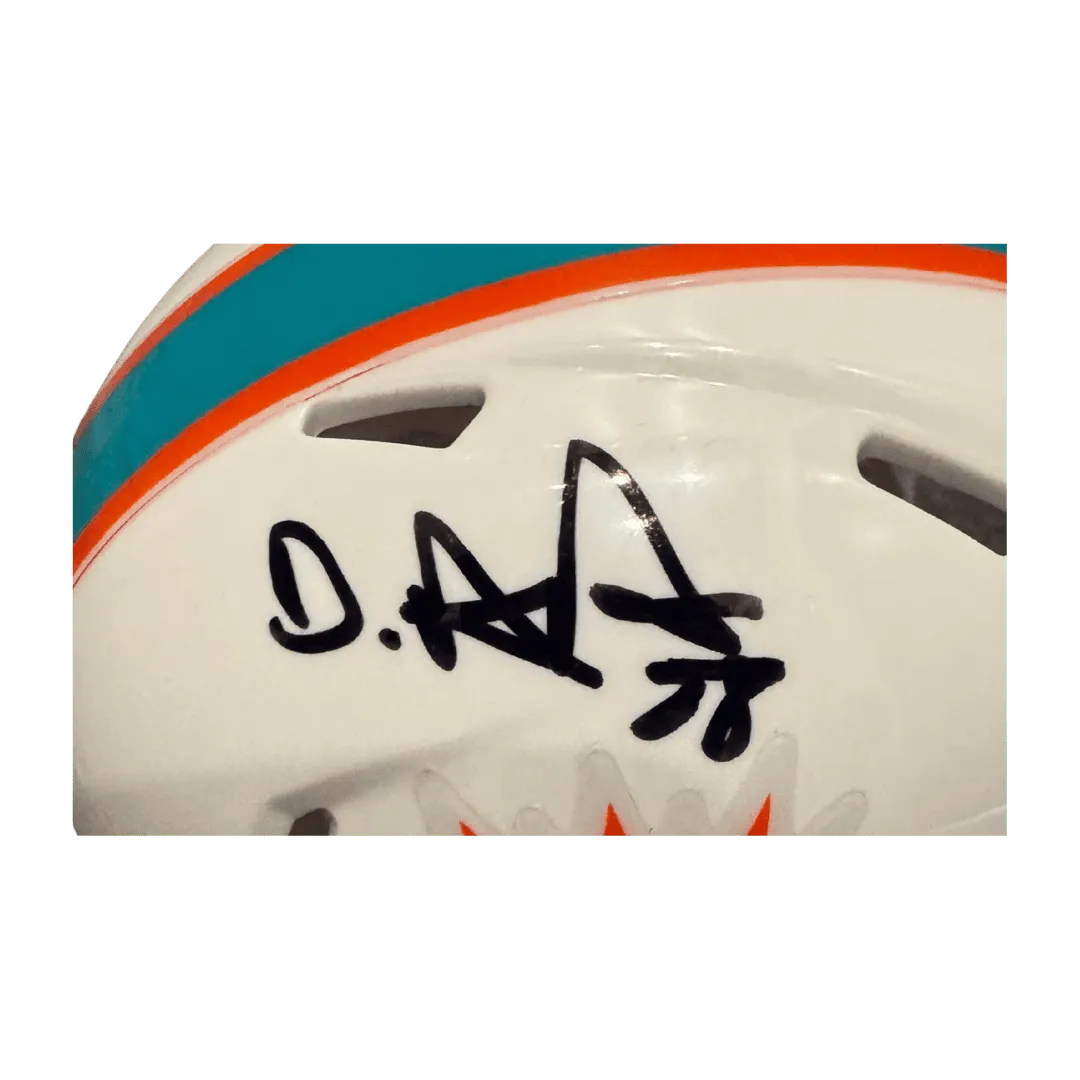 De'von Achane Miami Dolphins Autographed Mini Speed Helmet - Beckett COA